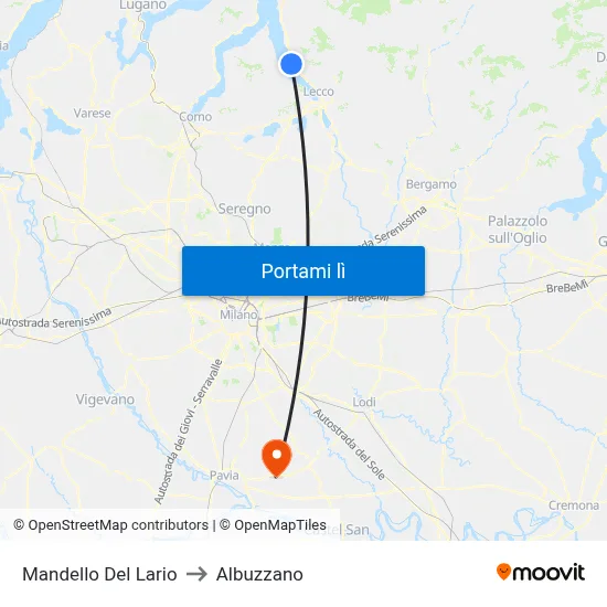 Mandello Del Lario to Albuzzano map