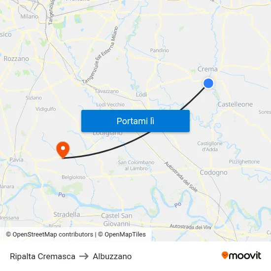 Ripalta Cremasca to Albuzzano map