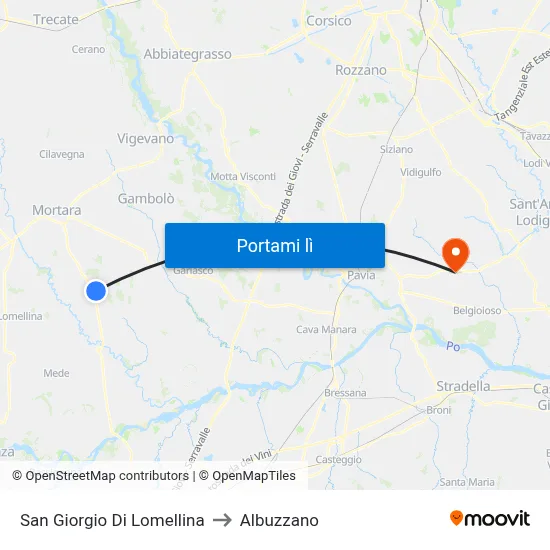 San Giorgio Di Lomellina to Albuzzano map