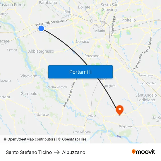 Santo Stefano Ticino to Albuzzano map