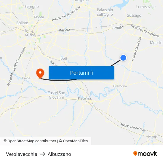 Verolavecchia to Albuzzano map