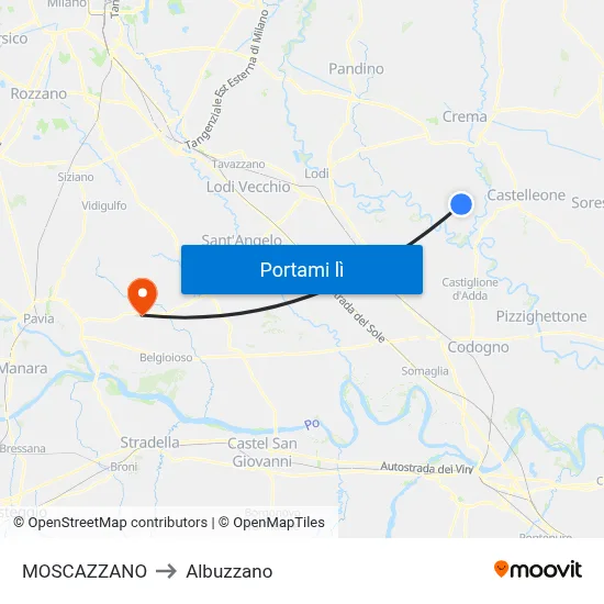 MOSCAZZANO to Albuzzano map