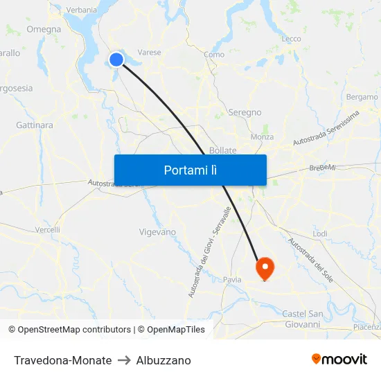 Travedona-Monate to Albuzzano map