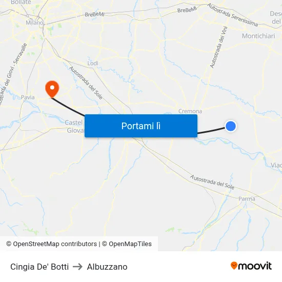 Cingia De' Botti to Albuzzano map
