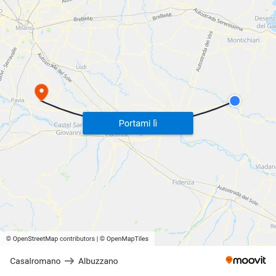 Casalromano to Albuzzano map