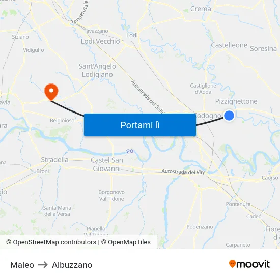Maleo to Albuzzano map