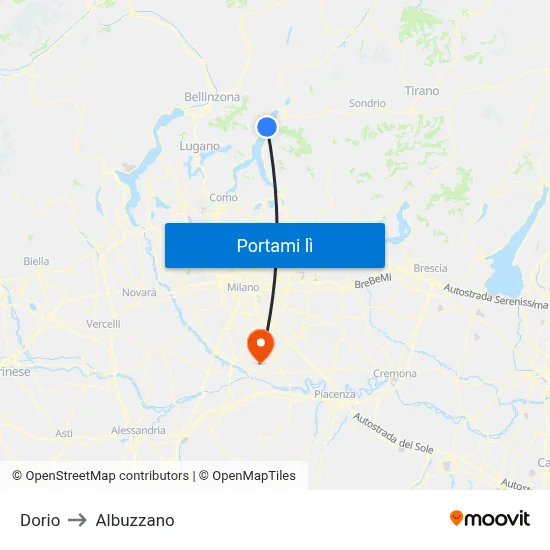 Dorio to Albuzzano map