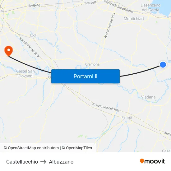 Castellucchio to Albuzzano map