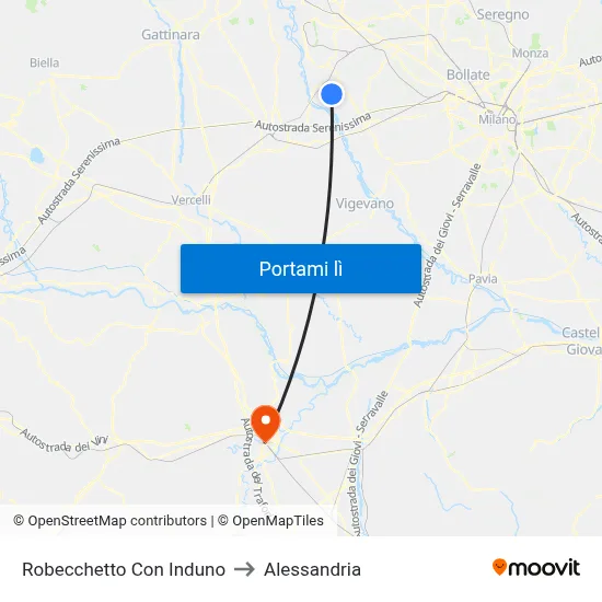 Robecchetto Con Induno to Alessandria map