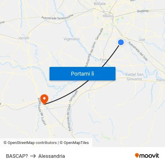 BASCAP? to Alessandria map