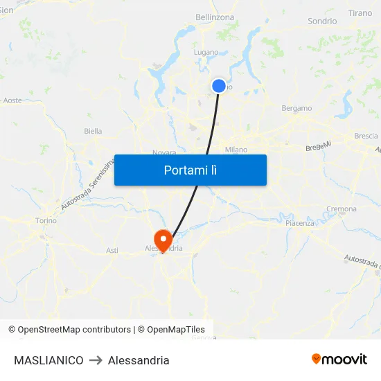 MASLIANICO to Alessandria map