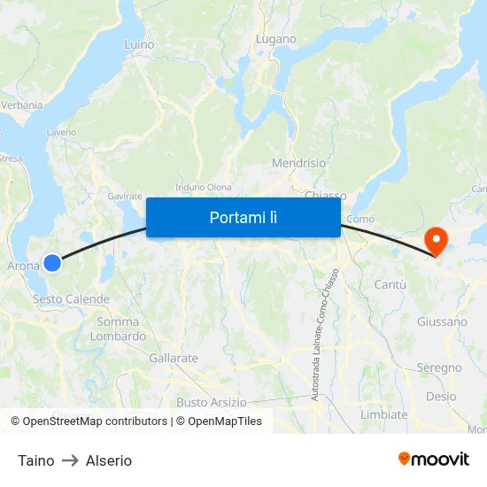 Taino to Alserio map