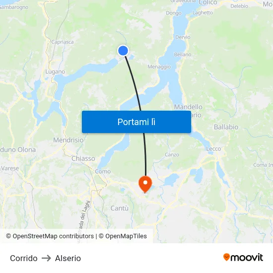 Corrido to Alserio map