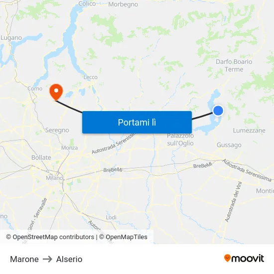 Marone to Alserio map