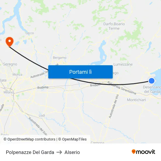 Polpenazze Del Garda to Alserio map