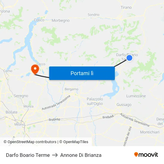 Darfo Boario Terme to Annone Di Brianza map