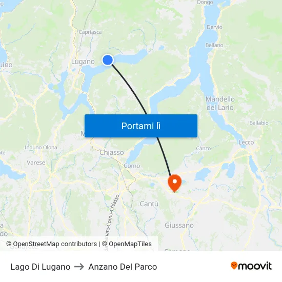 Lago Di Lugano to Anzano Del Parco map