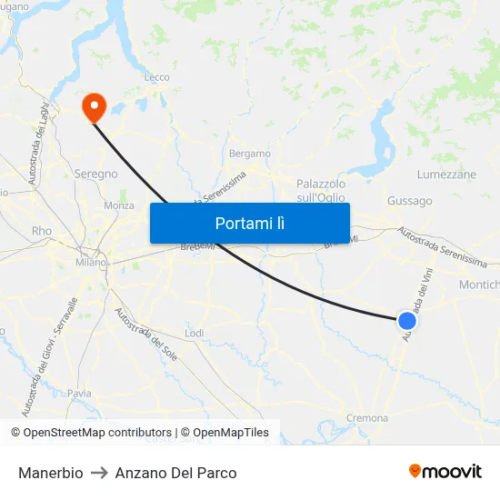 Manerbio to Anzano Del Parco map
