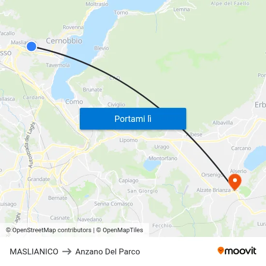 MASLIANICO to Anzano Del Parco map