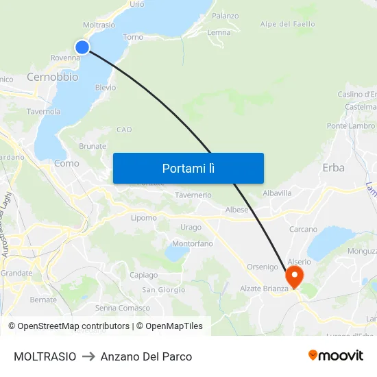 MOLTRASIO to Anzano Del Parco map