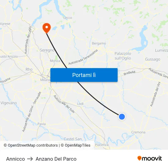 Annicco to Anzano Del Parco map