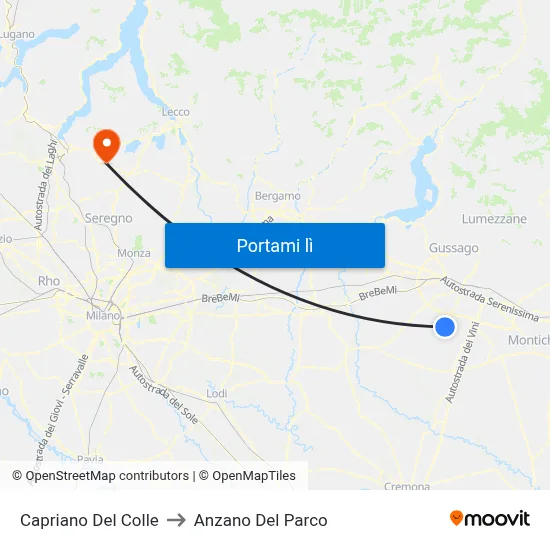 Capriano Del Colle to Anzano Del Parco map