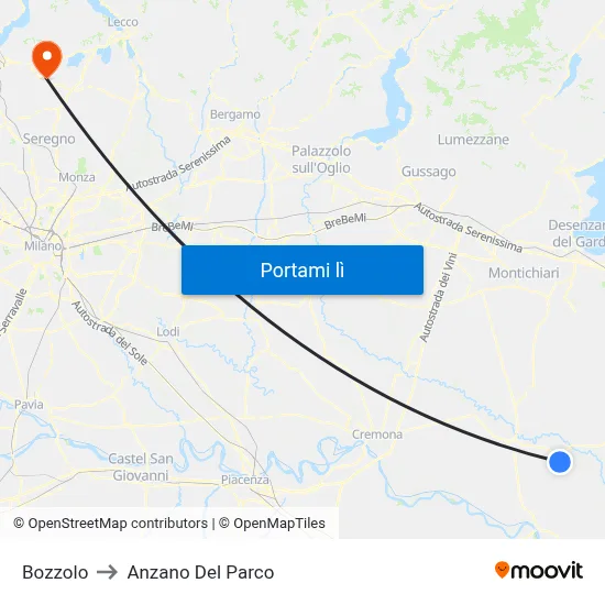 Bozzolo to Anzano Del Parco map