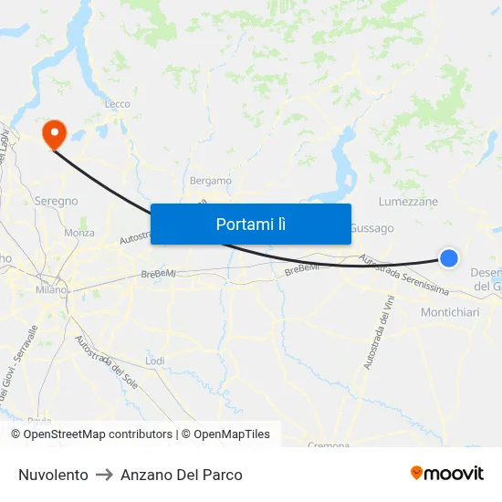 Nuvolento to Anzano Del Parco map