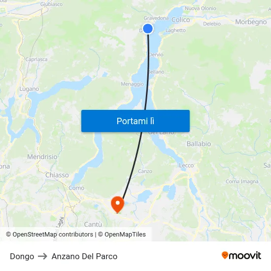 Dongo to Anzano Del Parco map