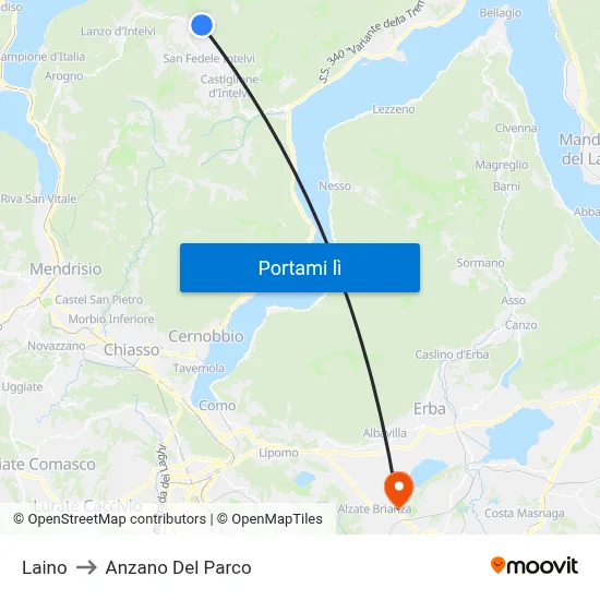 Laino to Anzano Del Parco map