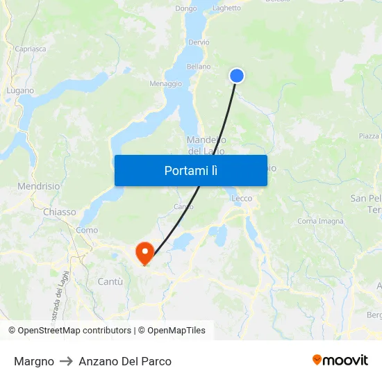 Margno to Anzano Del Parco map