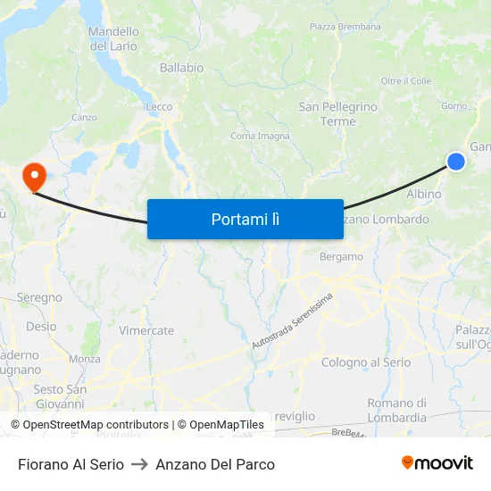 Fiorano Al Serio to Anzano Del Parco map