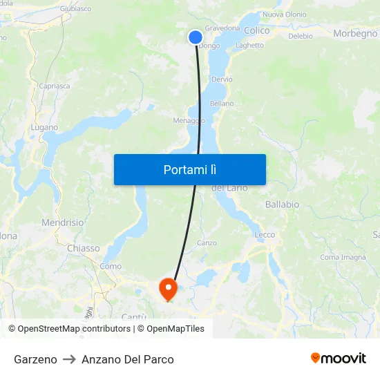 Garzeno to Anzano Del Parco map