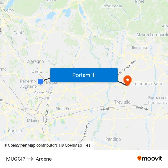 MUGGI? to Arcene map
