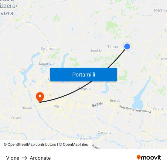 Vione to Arconate map