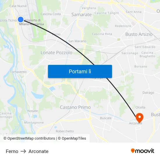 Ferno to Arconate map