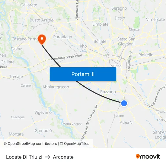 Locate Di Triulzi to Arconate map