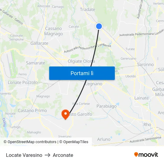 Locate Varesino to Arconate map