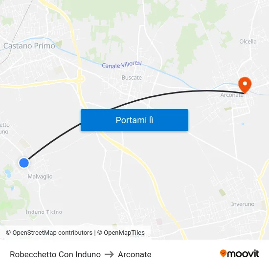 Robecchetto Con Induno to Arconate map