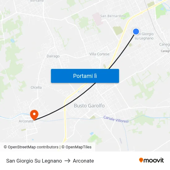 San Giorgio Su Legnano to Arconate map
