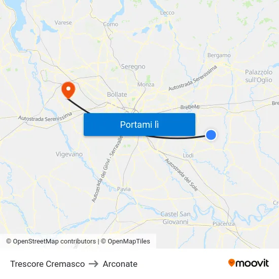 Trescore Cremasco to Arconate map