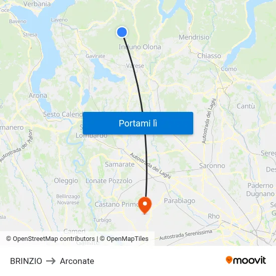 BRINZIO to Arconate map