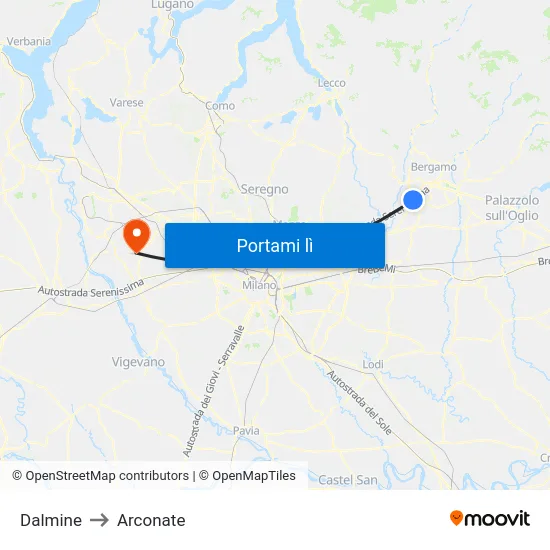 Dalmine to Arconate map