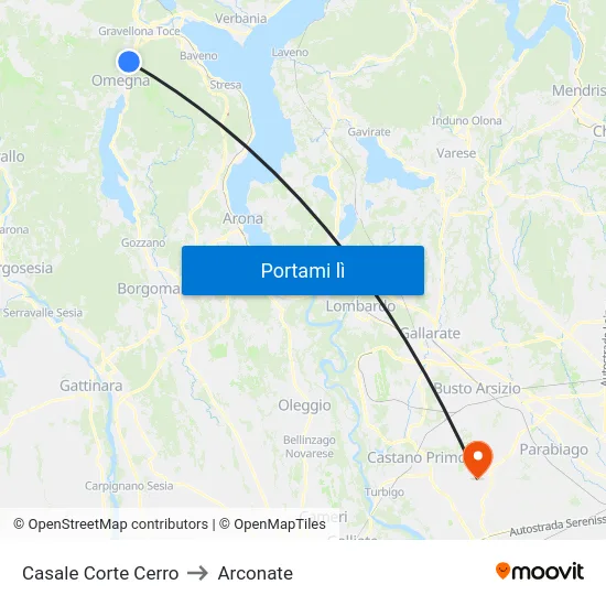 Casale Corte Cerro to Arconate map