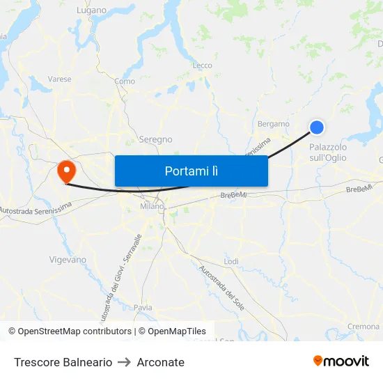 Trescore Balneario to Arconate map
