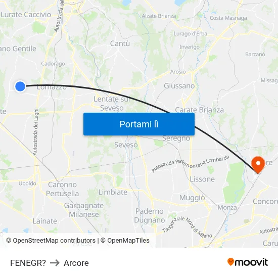 FENEGR? to Arcore map