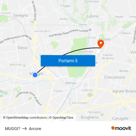 MUGGI? to Arcore map