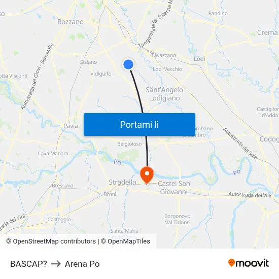 BASCAP? to Arena Po map
