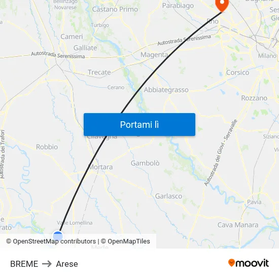 BREME to Arese map