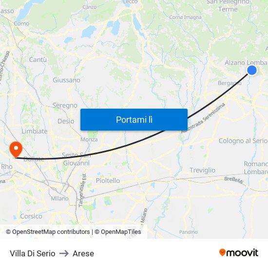 Villa Di Serio to Arese map